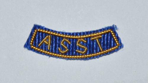 Provincial Apron Badge Appendage - GAUNTLET - "ASST" - Click Image to Close